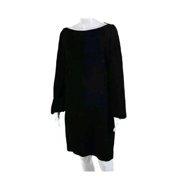 Ralph Lauren Black Label Sil Womens Back Zip Crew Neck Shift Dress Black Size XS - Picture 1 of 16